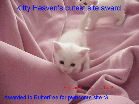 Kitty Heaven's cutest site award