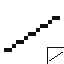 A diagonal line made from a pattern of horizontal segments